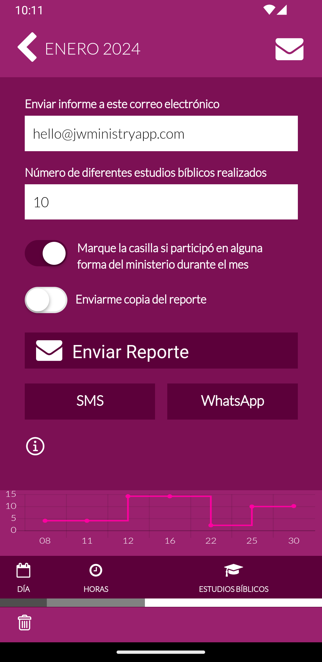 Aplicación para el Informe de Servicio en el Campo

